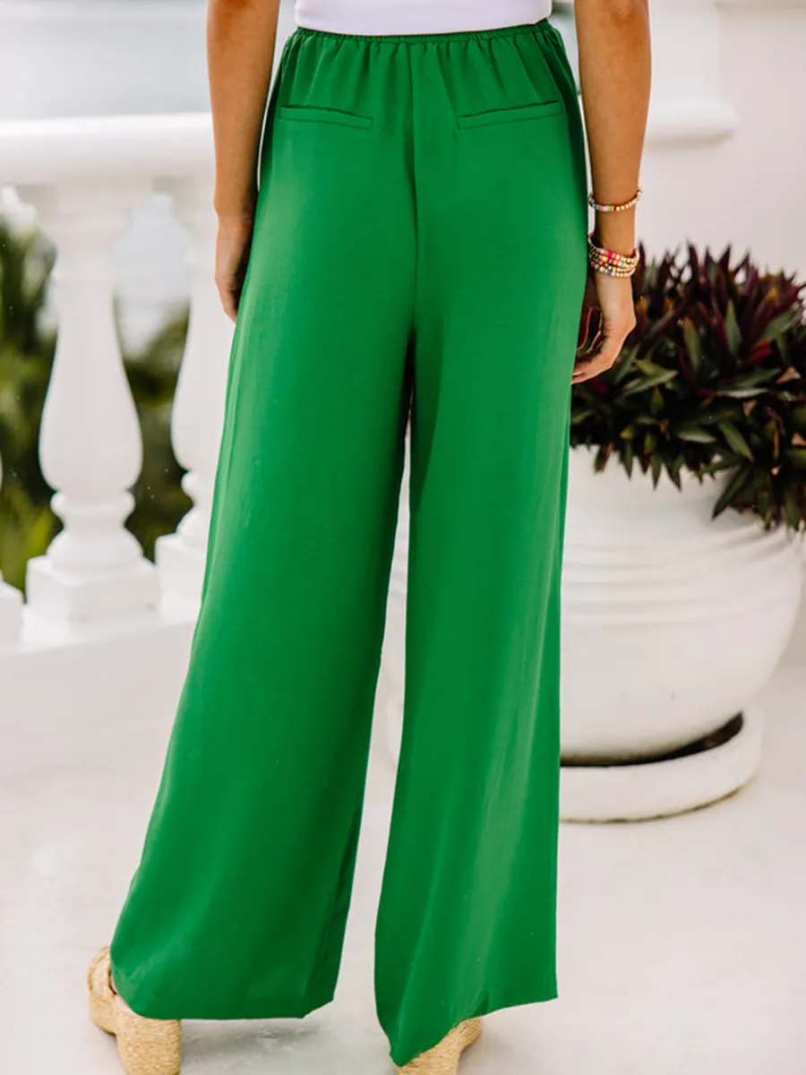 Green Wide Leg Pants