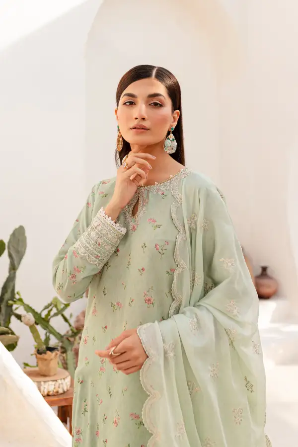 Roya 3Pc - Embroidered Luxe PRET