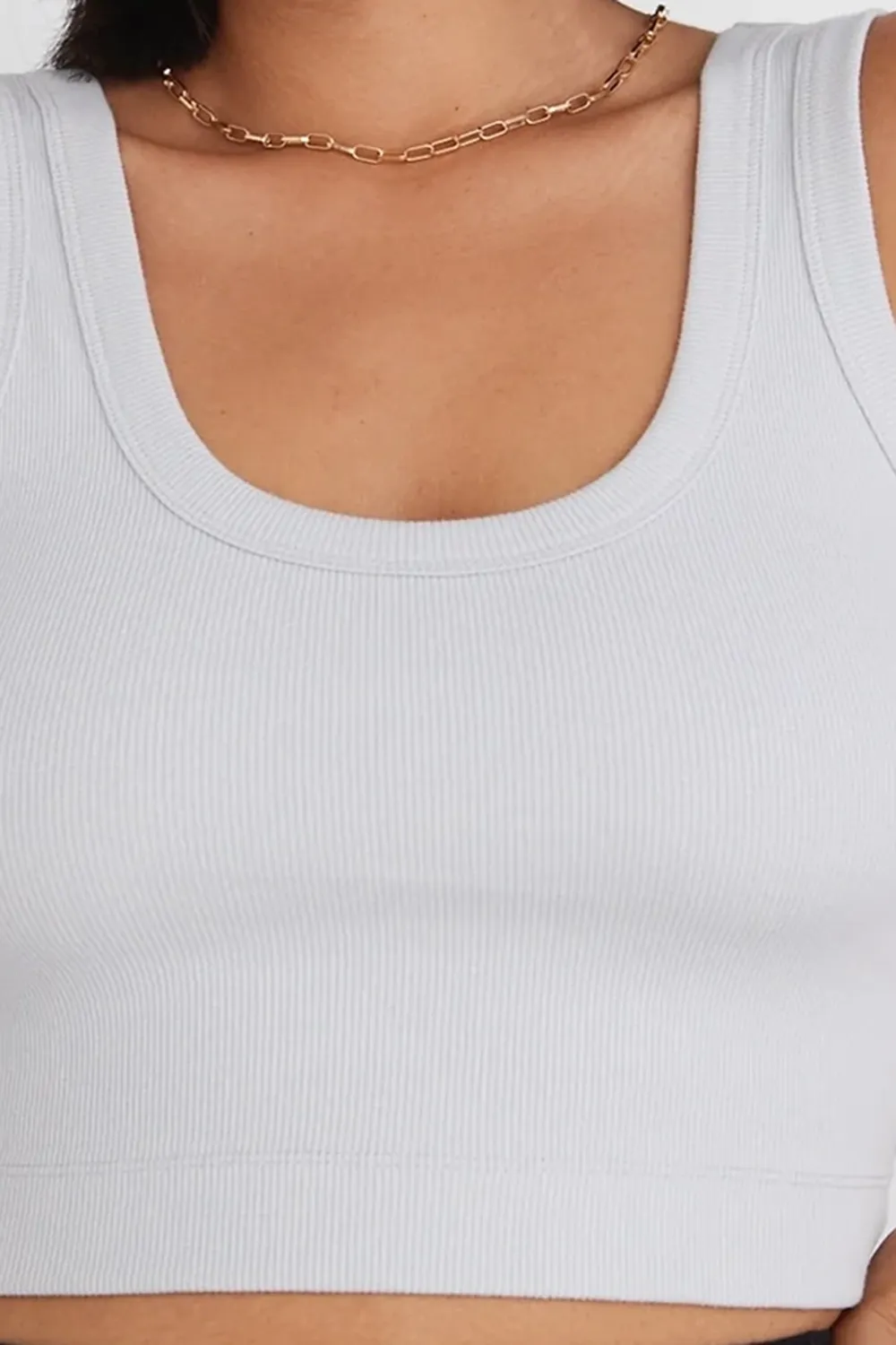 Salted Grey Crop Rib Singlet