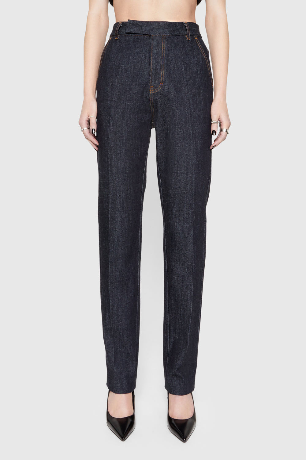 Navy Blue Straight Pants