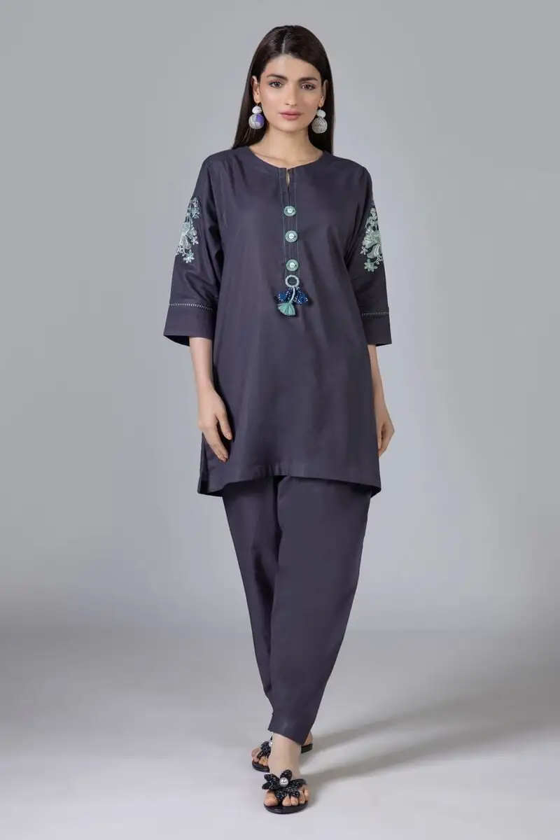 2 Piece | Kurta & Pants | Color Black