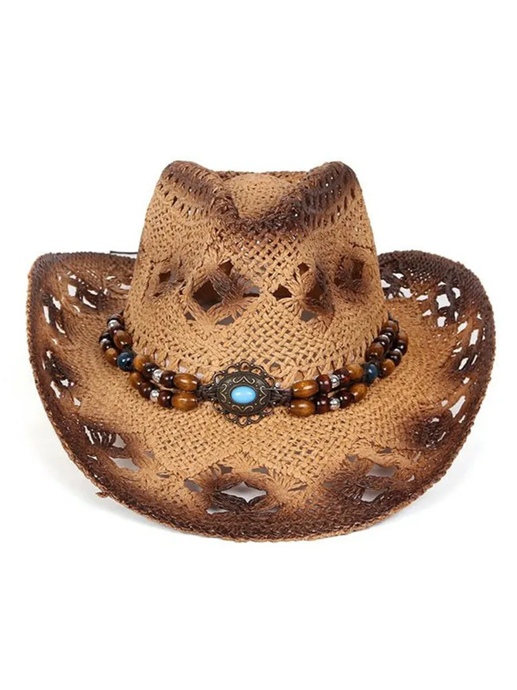 Western Vintage Denim Hollow Hat