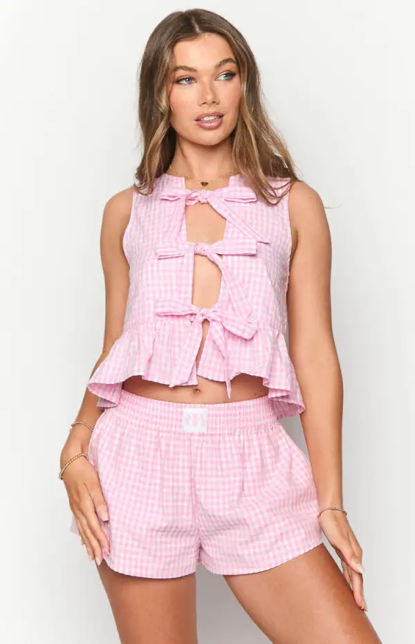 Baxter Pink Gingham Top