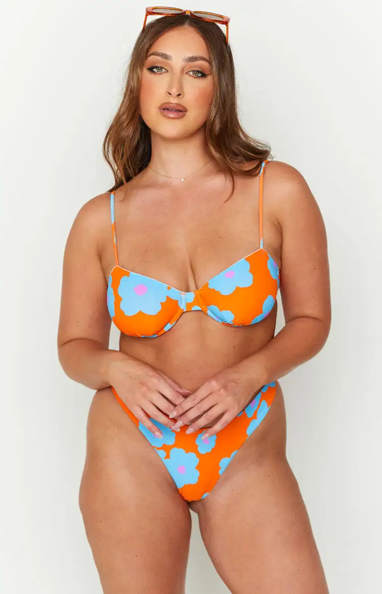 9.0 Swim Luella Orange Floral Bikini Bottoms