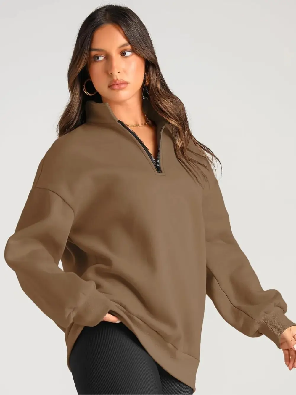 Oversized Sweatshirts Half Zip Pullover Long Sleeve