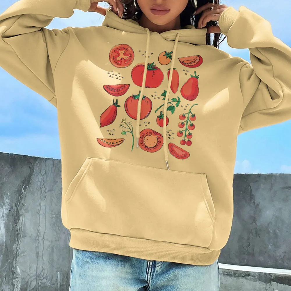 TOMATO PATTERN PRINTED HOODIE