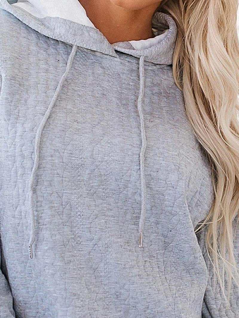 Grey Casual Long Sleeve Knitted Tops Sweatshirts