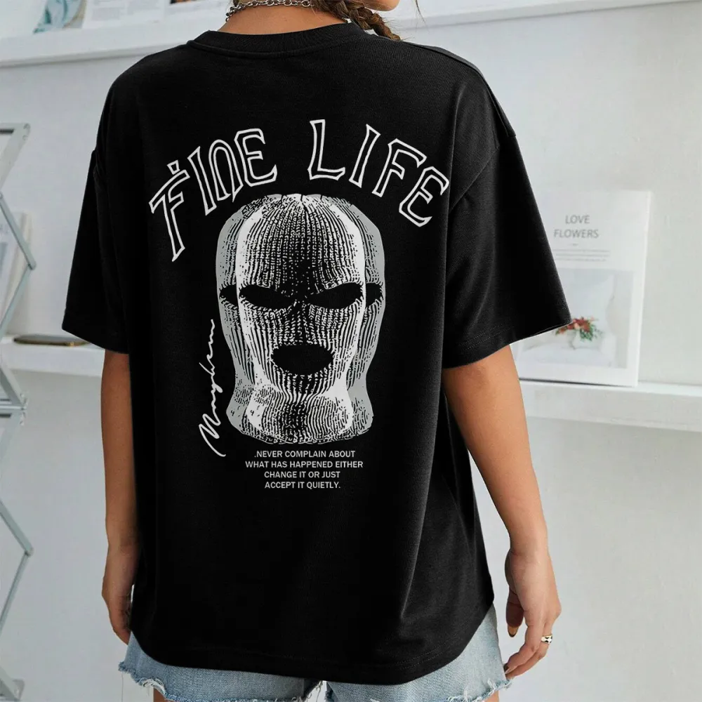 FINE LIFE DESIGNED PATTERN PRINTED TEE