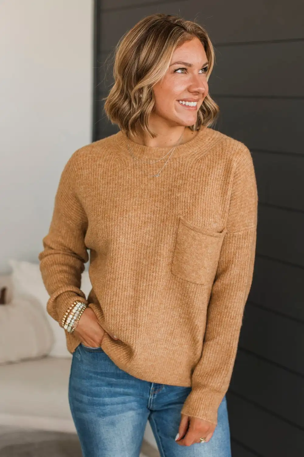 Cause A Commotion Knit Sweater- Honey