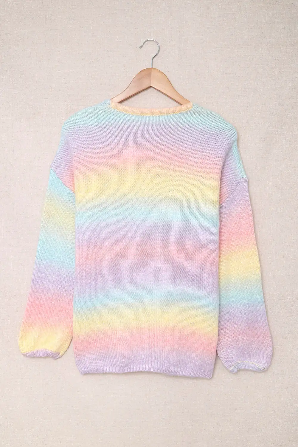 Multicolor Ombre Tie-Dye Drop Shoulder Cardigan