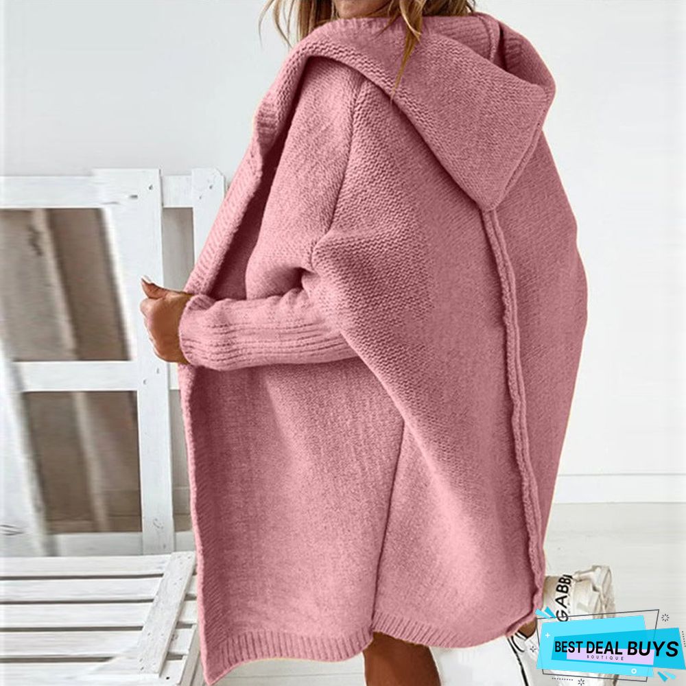 Women's Casual Cardigan Soft Hoodie Oversized Knitted Sweater