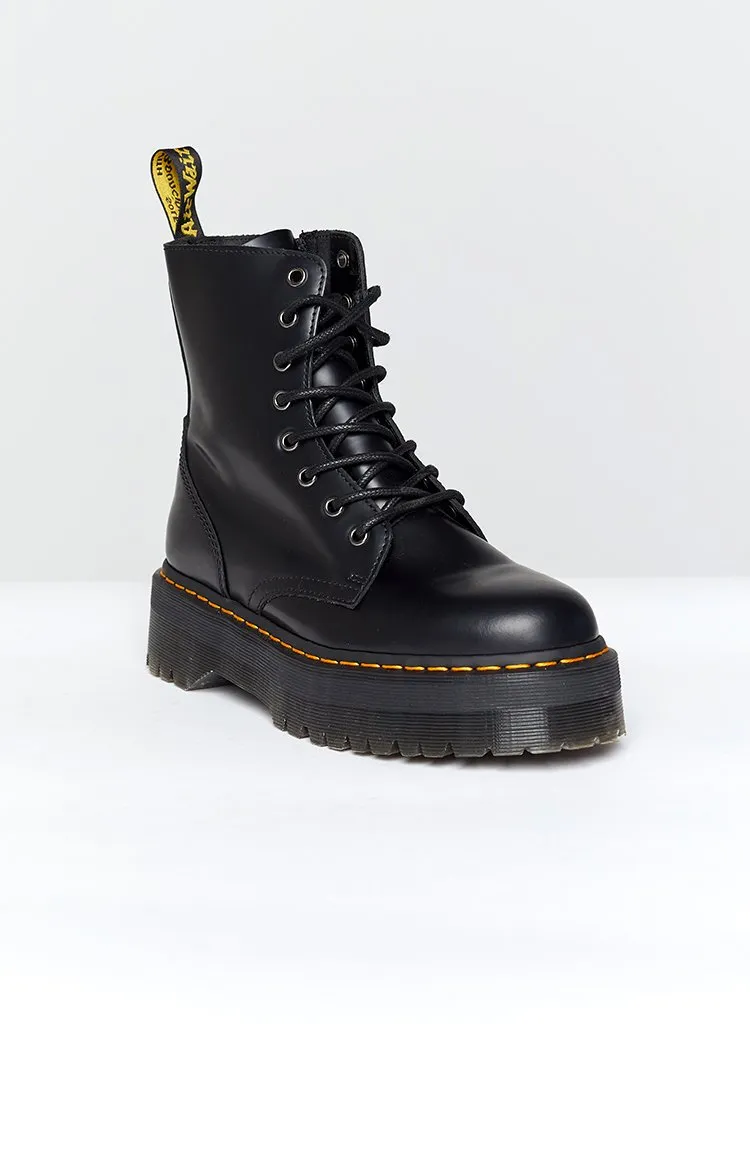 Dr. Martens Jadon 8 Eye Boot Black Polish Smooth