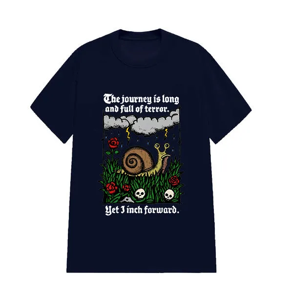 THE JOURNEY IS LONG AND FULL OF TERROR PRINTED TEE