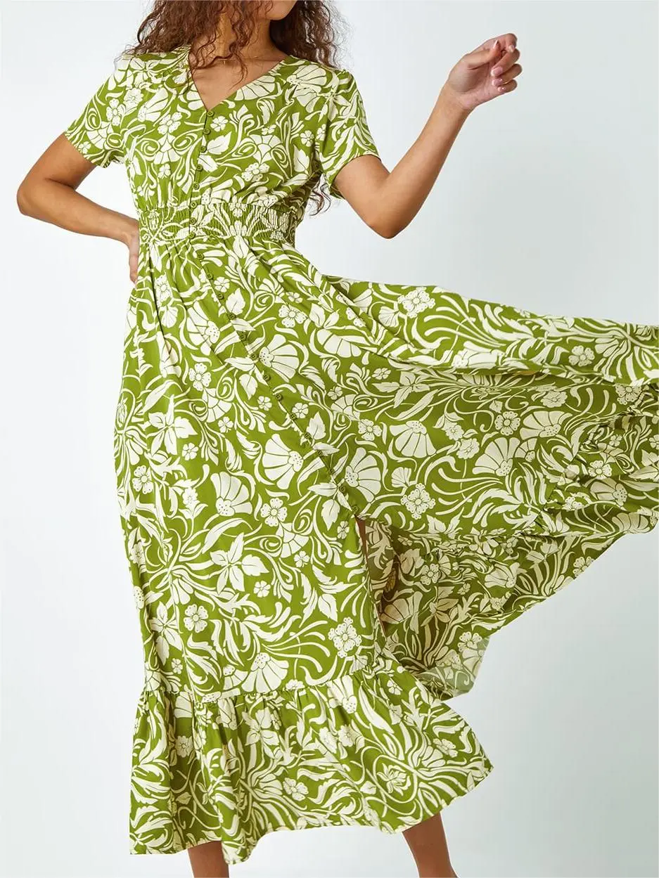 Mustard Green Resort Dress