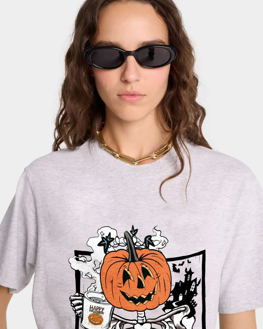 Women's Pumpkin English Halloween Printed T-shirt