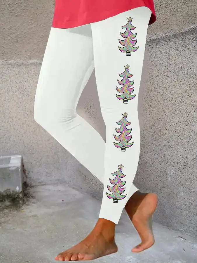 Women's Merry   Tree Print Leggings