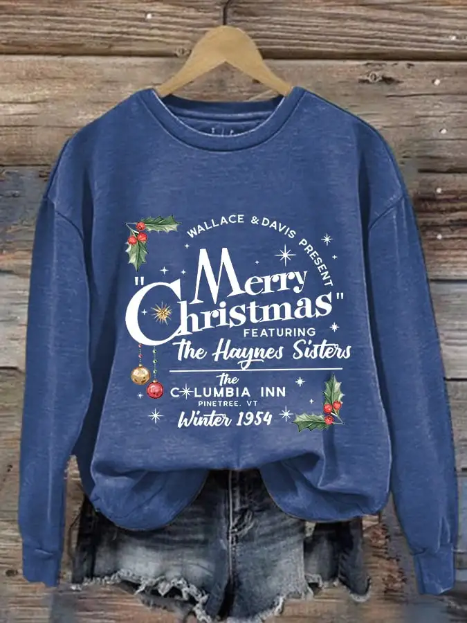 Women'S Merry C hristmas Printed Casual Sweatshirt