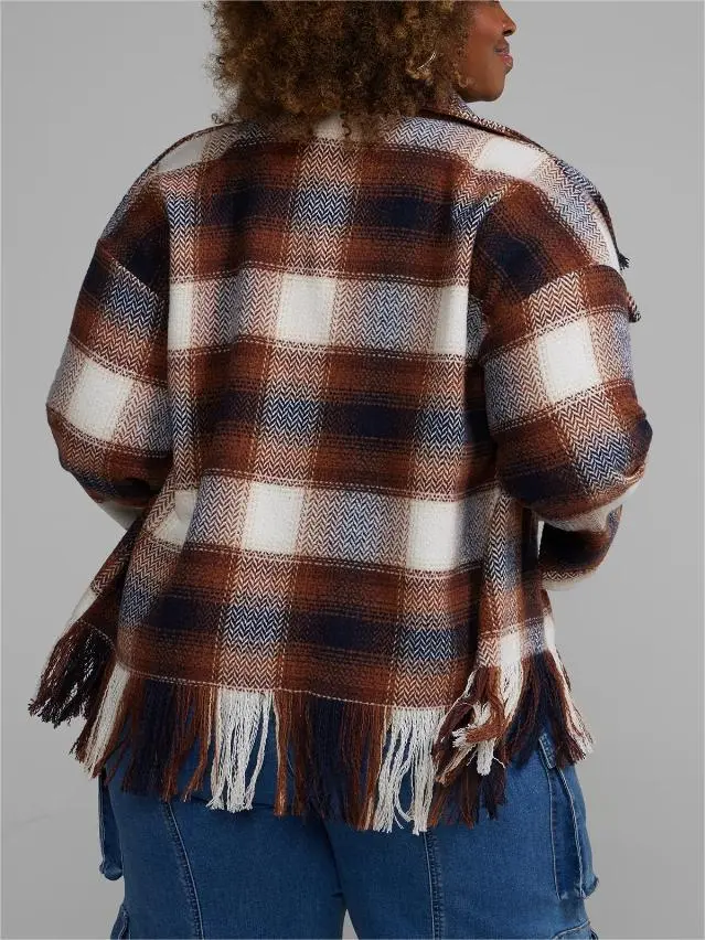 Plaid Fringe Shacket