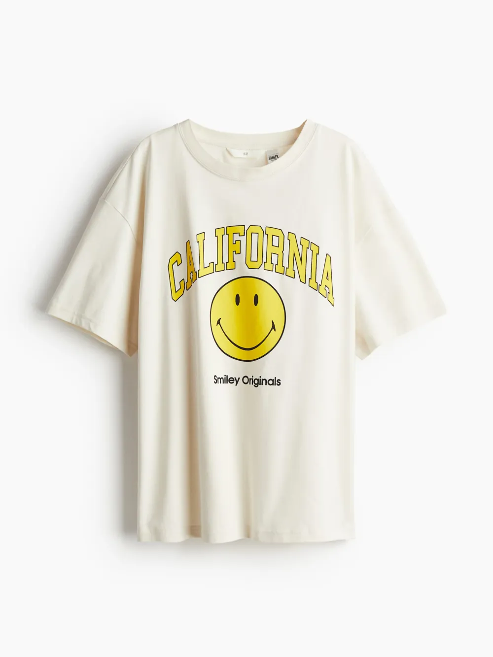 Yellow Smiley Face Print Short Sleeve T-Shirt