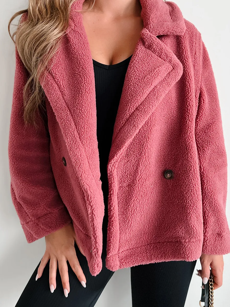 Lapel Long sleeve fleece jacket