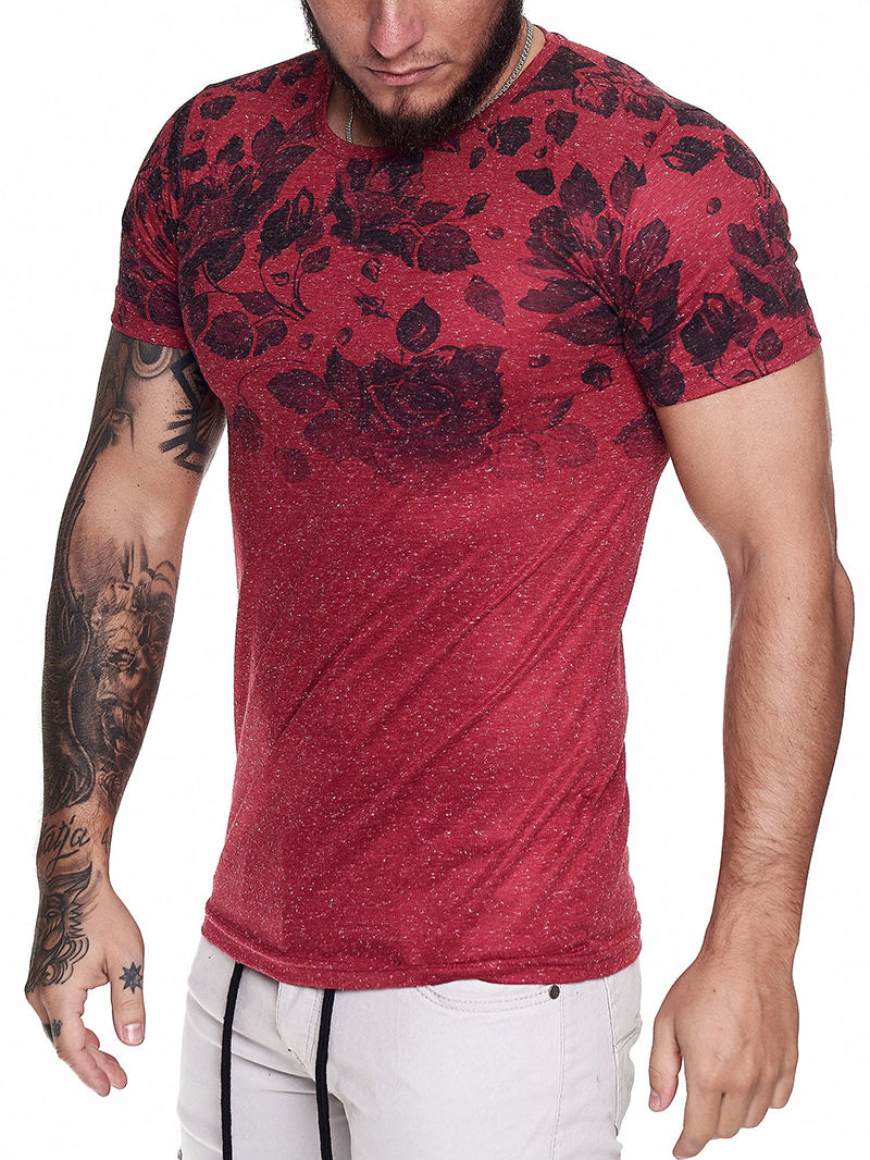 Men's casual pattern short sleeved T-shirt