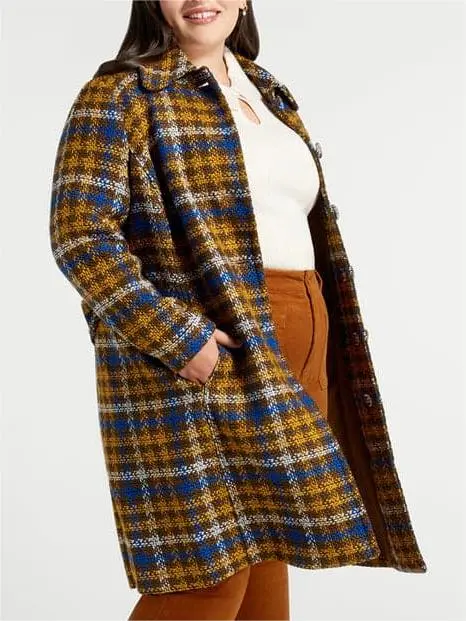 Flannel Plaid Jacket With Pockets