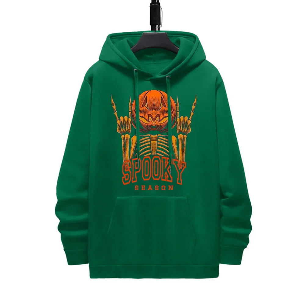 SPOOKY SEASON HALLOWEEN PATTERN PRINTED HOODIE