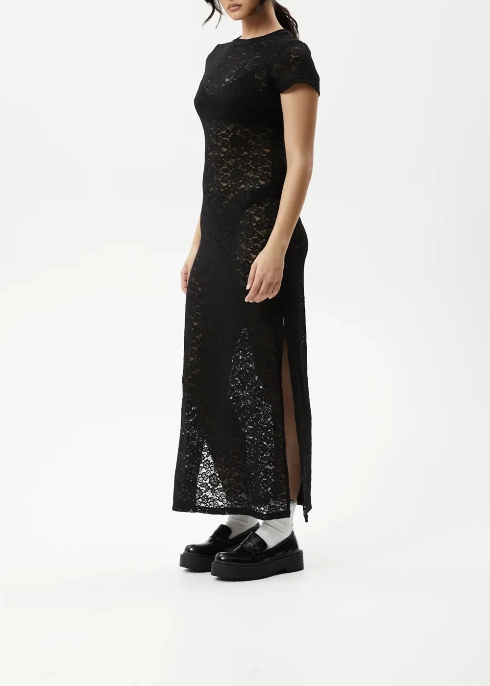 POET - LACE MAXI DRESSBLACK