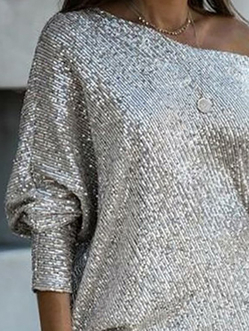 Stylish sequined asymmetrical dress