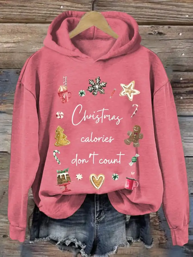 Women's Christmas Calories Don’t Count Print Sweatshirt