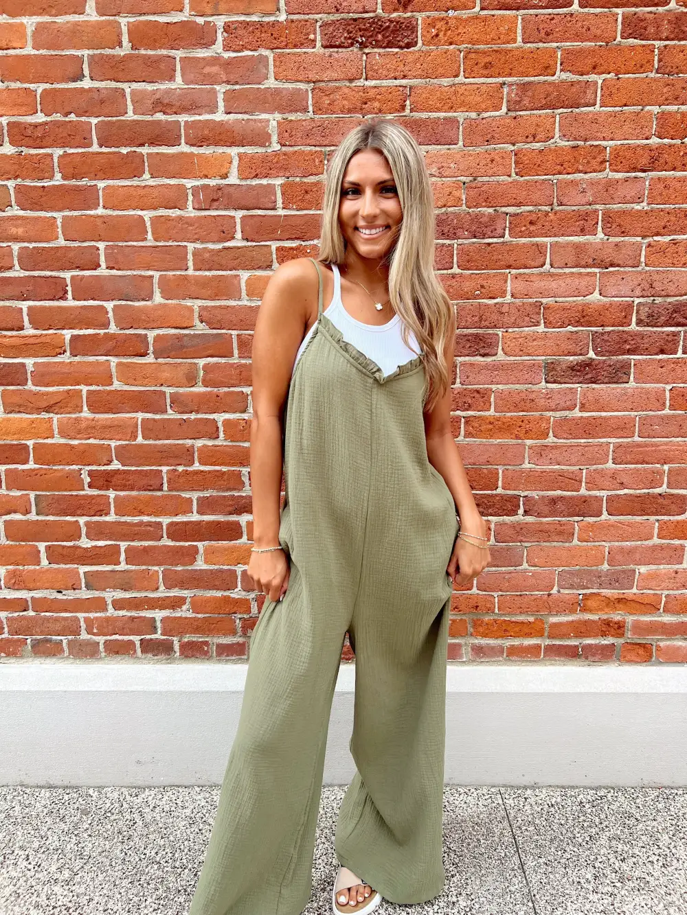 Count Me In Olive Jumpsuit