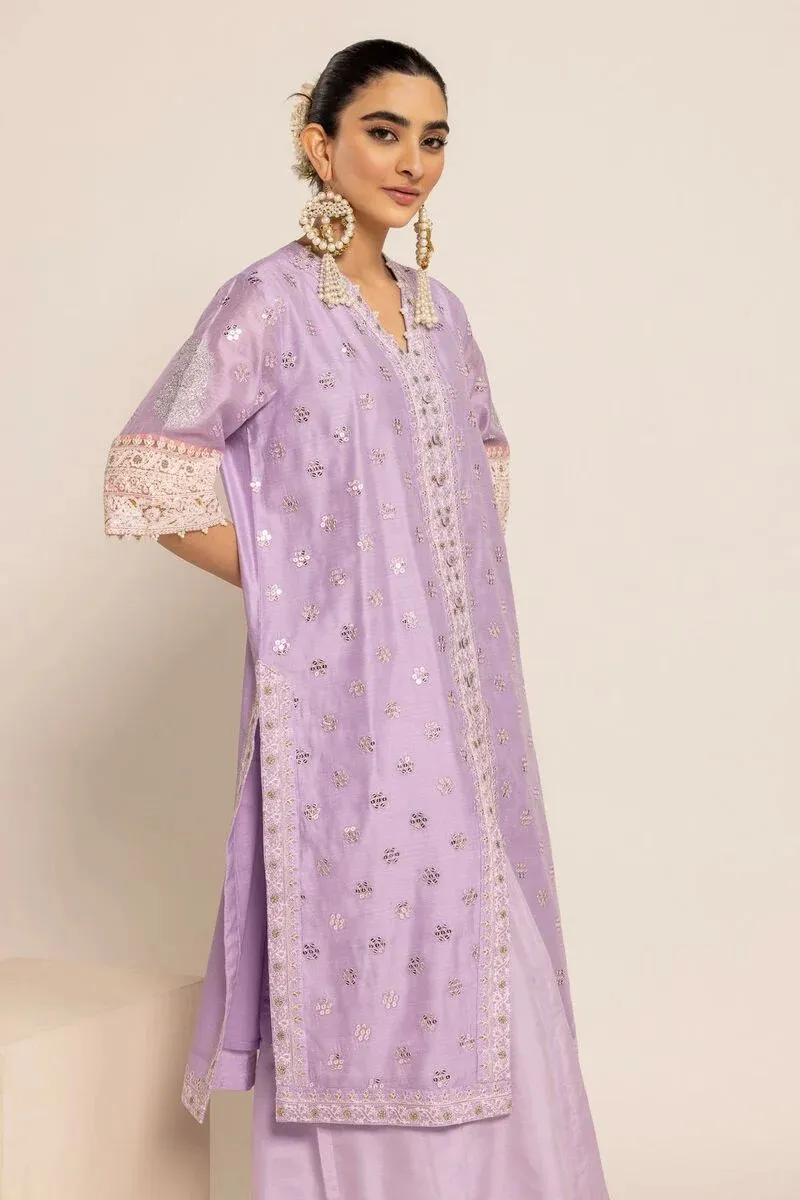 2 Piece | Kurta & Pants | Color Purple