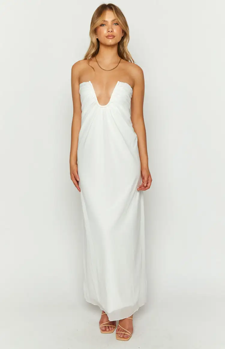 Braelyn White Strapless Maxi Dress