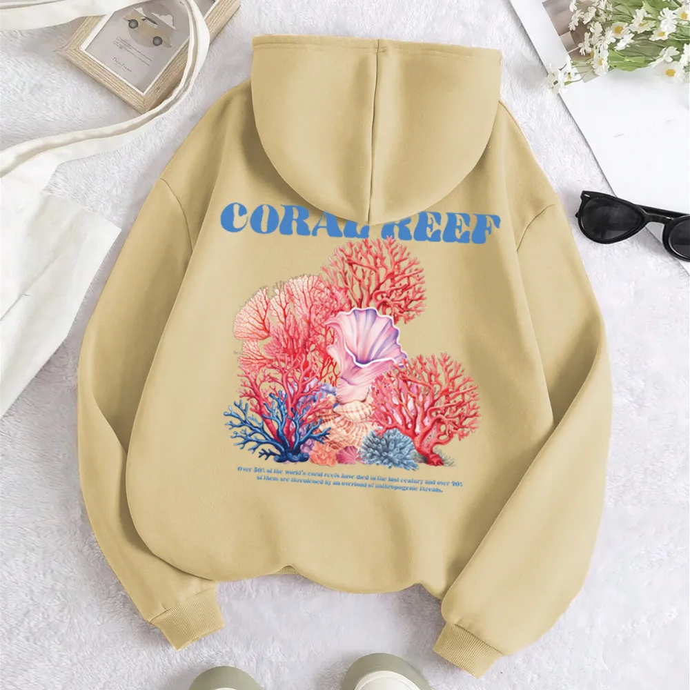 Pink coral Women's fashionable hoodie