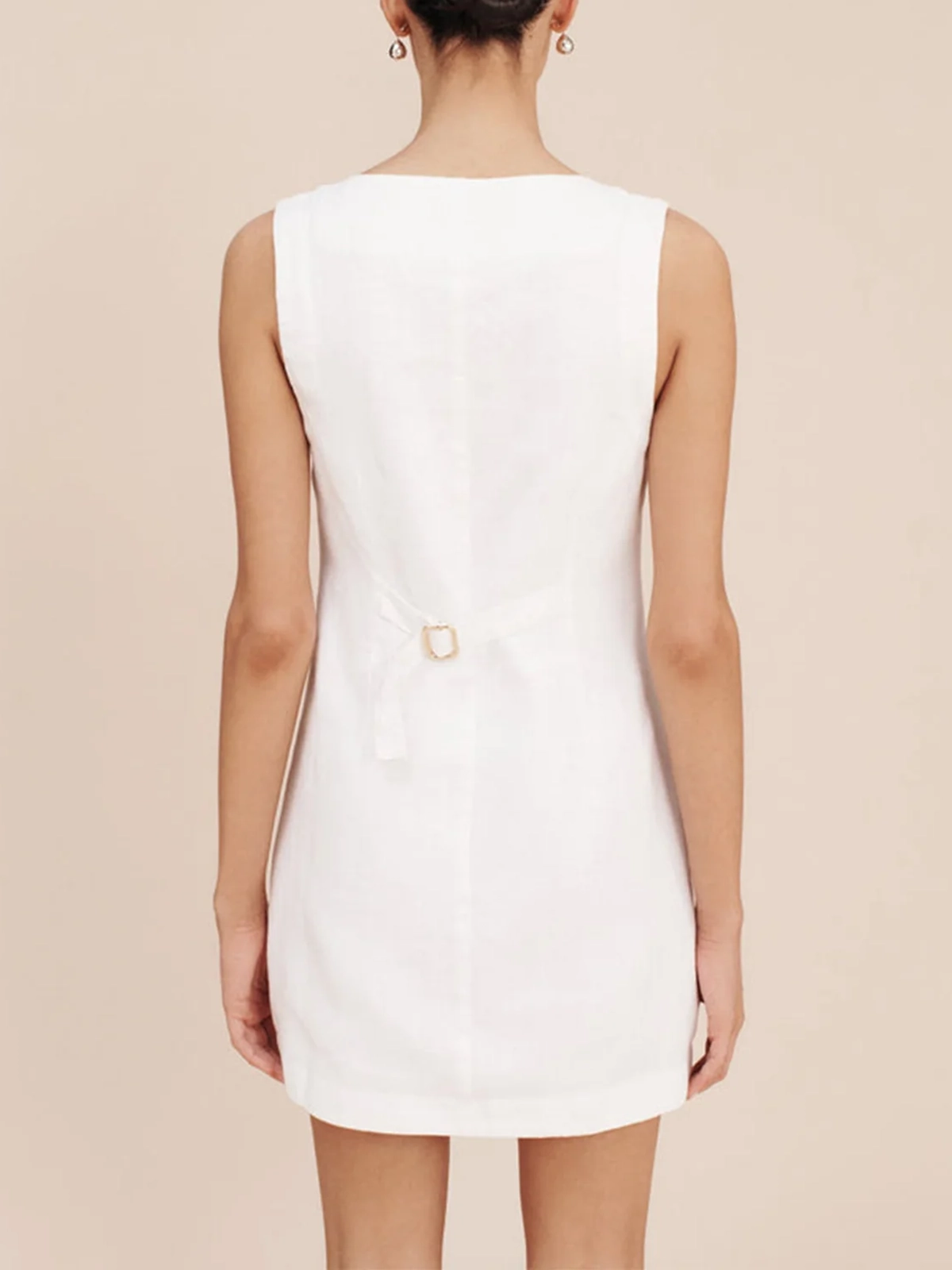 Cotton Button-Front Short Dress