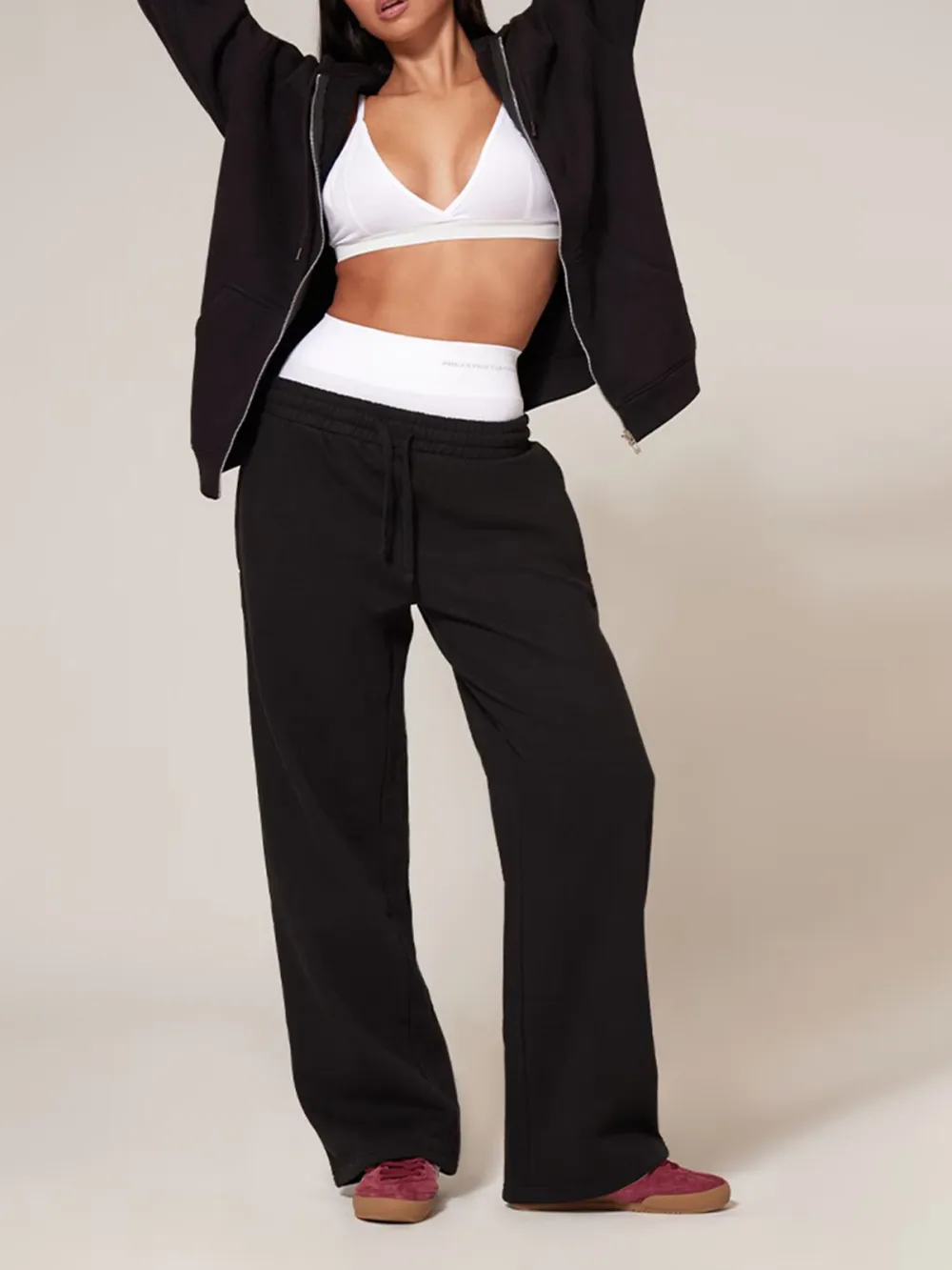 Black Premium Wide Leg Sweat Sweatpants