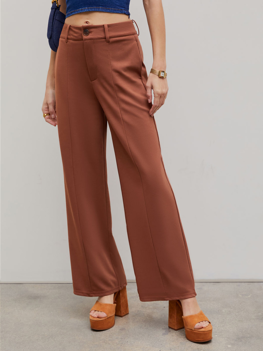 Solid Wide Leg Trousers