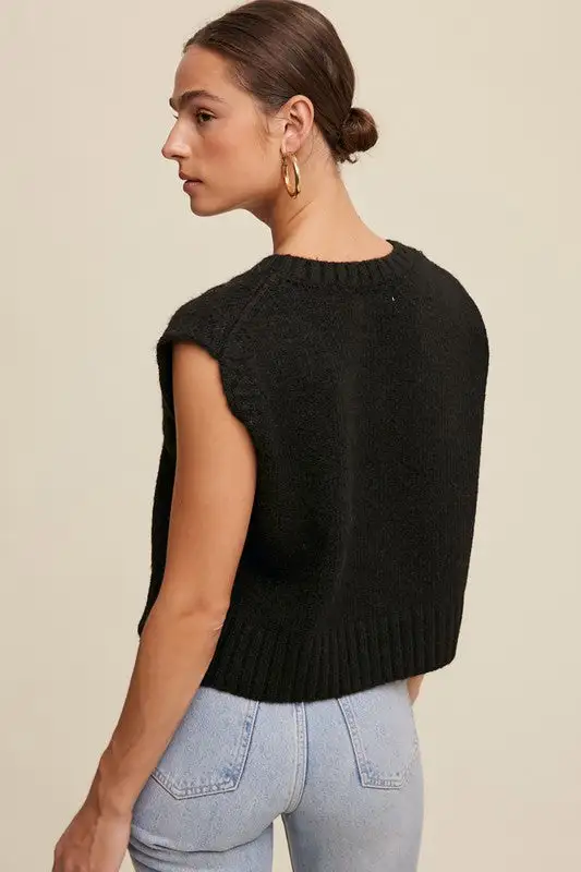 Cropped Knit Vest