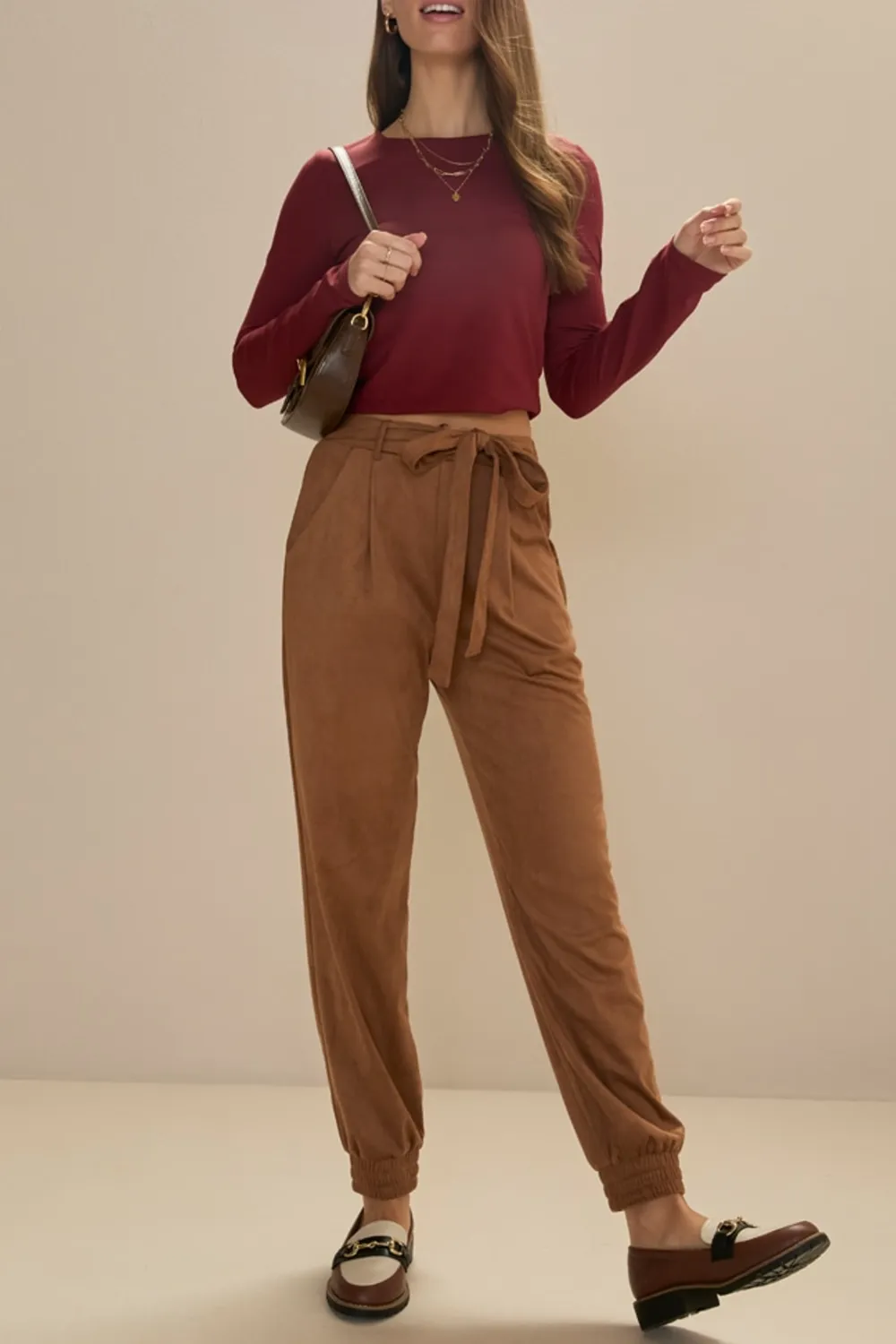 Eliana Suede Jogger Pants