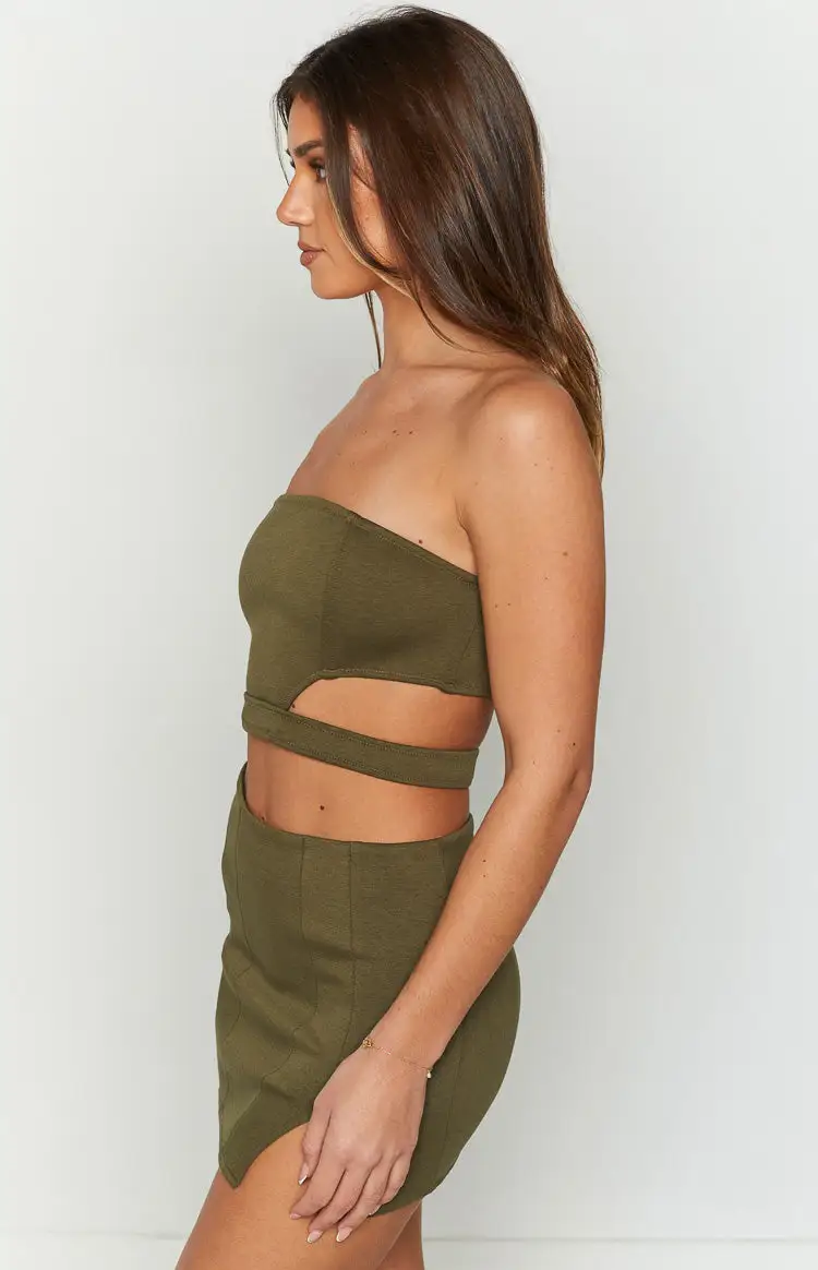 Emerson Green Strapless Crop Top