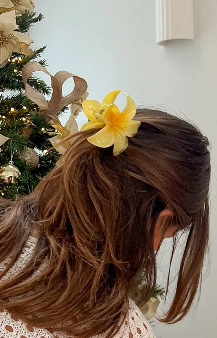 Frangipani Yellow Flower Clip