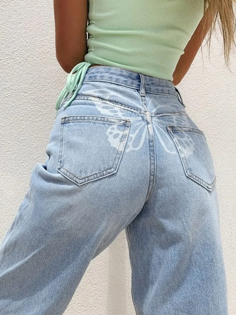 Solid denim pants