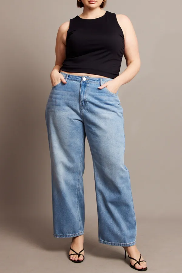 Denim Baggy Jeans High Rise