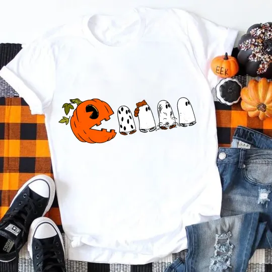 Pumpkin Ghost Pacman T-Shirt