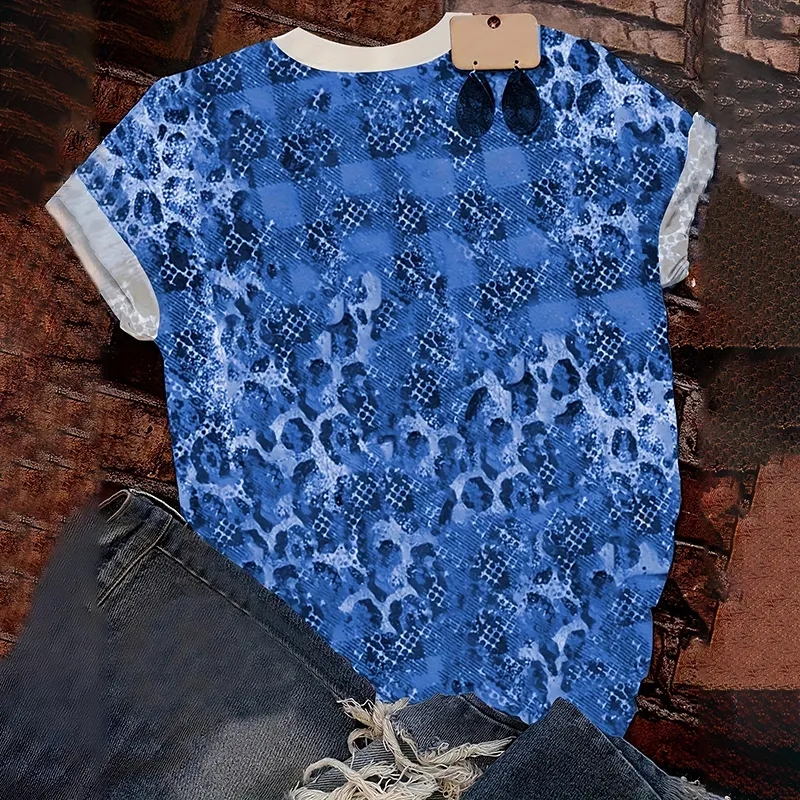 Western Cowboy Hat & Boots Print Short Sleeve T-Shirt