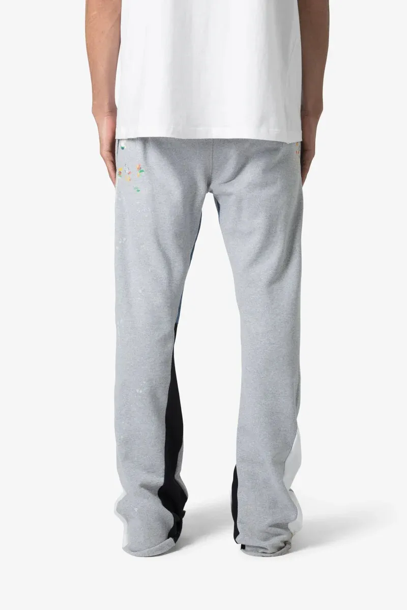 CONTRAST BOOTCUT GREY SWEATPANTS