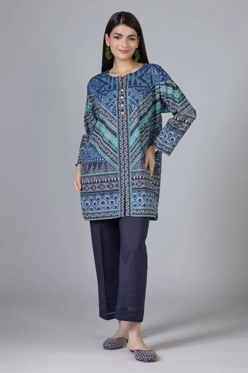 2 Piece | Kurta & Pants | Color  Navy blue