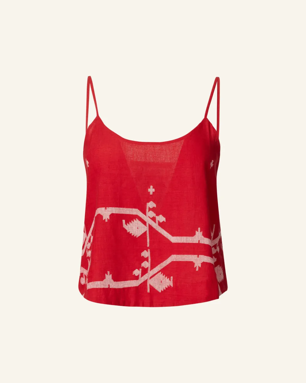 Daphne Crimson Jamdani Tank