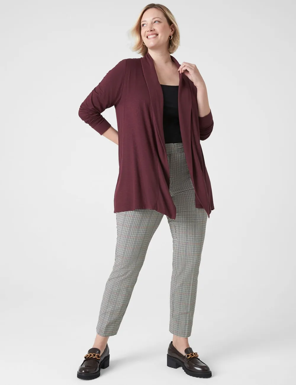 Long-Sleeve Rib Placket Overpiece