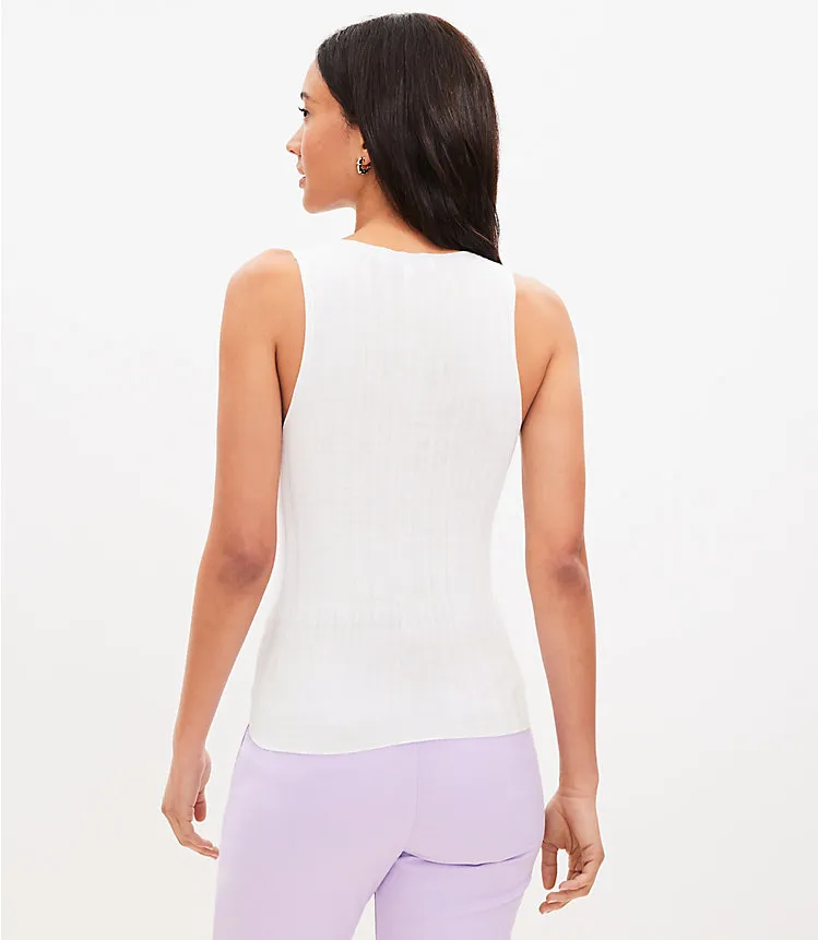 Ribbed V-Neck Sweater Tank Top